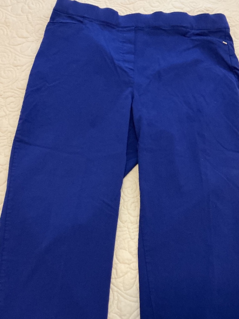 Worthington Woman Plus Size 0X Blue Pull-On Stretch Capri Pants Straight 36x22